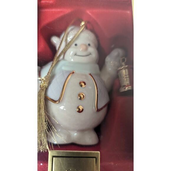 Lenox porcelain collectable snowman Christmas ornament marked with box - Picture 8 of 9